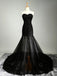 Black Sexy Sweetheart Sheath/Column Prom Dresses/Evening Dresses with Applique, TYP1346