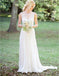 Bateau Sweep Train Long Cheap Chiffon Wedding Dress with Appliques, TYP0998