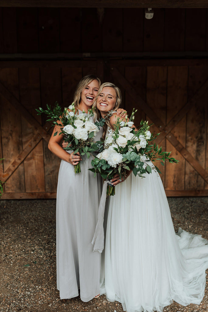 Simple Charming Halter Dusty Blue Chiffon A-line Long Cheap Bridesmaid Dresses, BDS0066