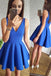 Blue V-Neck Cheap Homecoming Dresses Under 100, CM406