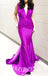 Sexy Soft Satin Spaghetti V-Neck Straps Sleeveless Mermaid Long Prom Dresses, PDS0902