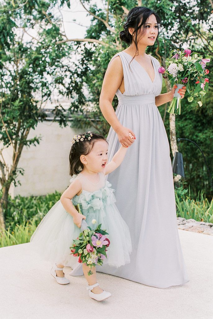 Mint Green Tulle Round Neck With Bow Appliques Cute Flower Girl Dresses, TYP1417