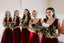 Mismatched Burgundy Jersey A-line Long Cheap Bridesmaid Dresses, BDS0074