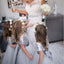 Round Neck Short Sleeves Silver Cute Cheap Flower Girl Dress with Sequins, TYP1006