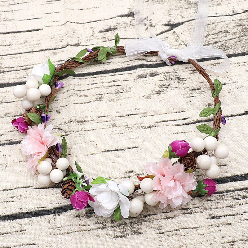 White Flower Wedding Headpieces With Beads, Wedding Headpieces, Wedding Accessories, TYP1256