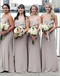 Mermaid Spaghetti Straps Grey Long Cheap Chiffon Bridesmaid Dresses Online, TYP1033