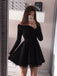 Tight Black Long Sleeve Short Cheap Homecoming Dresses Online, TYP1149