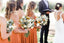 A-Line Halter Backless Long Cheap Orange Convertible Bridesmaid Dresses Online, TYP1173