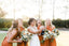 A-Line Halter Backless Long Cheap Orange Convertible Bridesmaid Dresses Online, TYP1173