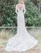 Mermaid V-Neck Long Sleeves Lace Wedding Dresses Online, TYP1324