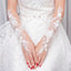 White Bridal Gloves, Wedding Gloves Adorned With Pearls And Lace Flowers, TYP0558