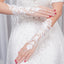 White Bridal Gloves, Wedding Gloves Adorned With Pearls And Lace Flowers, TYP0558