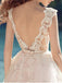 Lace Straps Brush Train Appliques Beautiful Simple Wedding Dresses, TYP1489