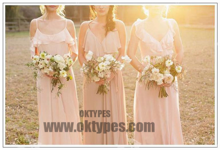 Bridesmaid Dresses A-line Simple Long Pink Cheap Bridesmaid Dresses, TYP0378