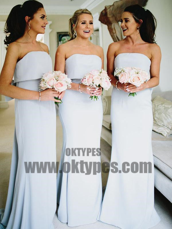 Mermaid Blue Bridesmaid Dresses Cheap Long Bridesmaid Dresses, TYP0394