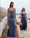 Mismatched Velvet Sleeveless A-line Floor Length Long Bridesmaid Dresses, BDS0187