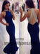 Blue Mermaid Prom Dresses, Halter Prom Dresses, Yarn Evening Dresses, Beading Prom Dresses, Charming Prom Dresses, TYP0076