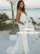 Mermaid Spaghetti Straps Backless Lace Beach Wedding Dresses, TYP0879