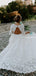 Elegant Lace Half Sleeve Open Back A-line Long Cheap Wedding Dresses, WDS0022