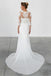 Mermaid Illusion Scoop Long Cheap Chiffon Appliques Wedding Dresses with Sleeves, TYP1036