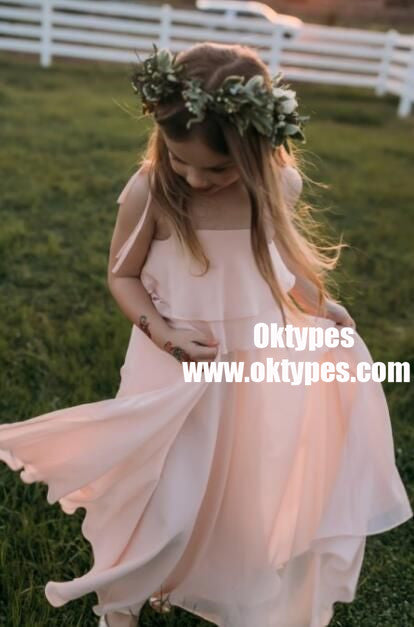 Chiffon Cheap Lovely Comfortable Cute Simple Flower Girl Dresses, TYP0847