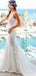 Mermaid Style Lace V-neck Court Train Beach Wedding Dresses, TYP1371