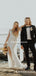 Newest Charming Illusion Neckline Long Sleeves Ivory Long Cheap Beach Wedding Dresses, TYP2062