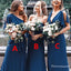 Mismatched Blue Long Cheap Chiffon Bridesmaid Dresses, TYP1759