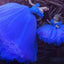 Off the Shoulder Royal Blue Organza Toddler Baby Flower Girl Dresses, TYP1247