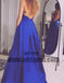 Blue Spaghetti Strap Backless Prom Dresses, Sexy And Charming Prom Dresses, TYP0674