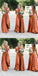 A-Line Halter Backless Long Cheap Orange Convertible Bridesmaid Dresses Online, TYP1173