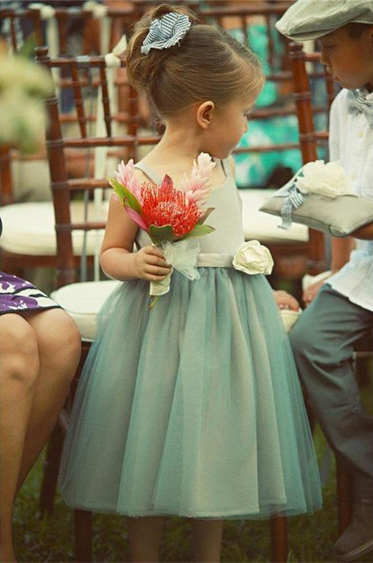 Green Cute Flower Girl Dresses, Cheap Short Flower Girls Dresses, TYP1250