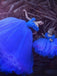 Off the Shoulder Royal Blue Organza Toddler Baby Flower Girl Dresses, TYP1247