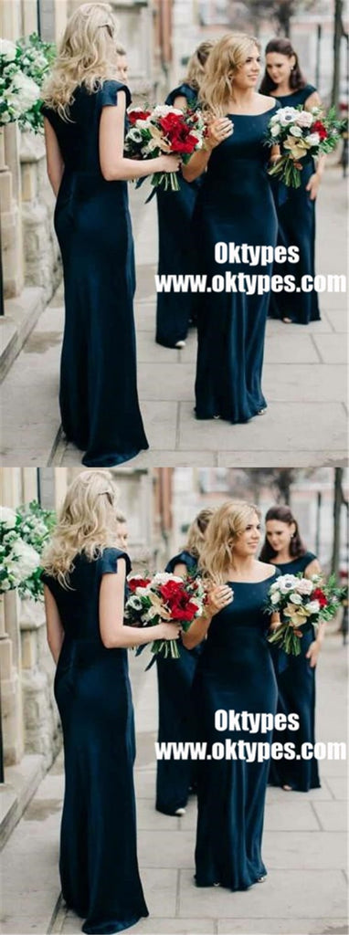 Cap Sleeve Mermaid Dark Teal Cheap Bridesmaid Dresses Online, TYP0895