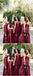 Mismatched Dark Red Sequin Custom Long Bridesmaid Dresses, TYP0813