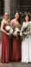 Cheap New Arrival Spaghetti Straps V-Neck Long Simple Bridesmaid Dresses, TYP1403