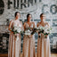 Sparkly V-neck Gold Sequin A-line Long Cheap Bridesmaid Dresses, BDS0050