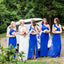 Charming One Shoulder Royal Blue Chiffon Side Slit Long Cheap Bridesmaid Dresses, BDS0044