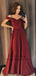 Newest Decent Cold Shoulder Burgundy Long Prom Evening Dresses, TYP1498