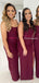 Elegant Simple Burgundy Long Cheap Mermaid Bridesmaid Dresses, BDS0030