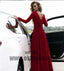 Clark Long Sleeve Prom Dresses, Sexy Deep V-neck Side Split Prom Dresses, V-back Prom Dresses, TYP0359