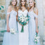 Mismatched Different Styles Chiffon Light Blue Sexy A Line Floor-Length Cheap Bridesmaid Dresses, TYP0309