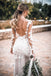 Popular Bateau Long Sleeves Lace Mermaid Long Cheap Wedding Dresses, WDS0041