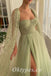 Elegant Tulle Sweetheart Sleeveless Side Slit A-Line Long Prom Dresses,PDS0738