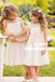 A-Line Round Neck White Lace Flower Girl Dress with Lace Bow Knot, TYP0890