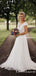 New Arrival Charming V-neck Cap Sleeve Sexy V-back Lace A-line Long Cheap Wedding Dresses, WDS0004