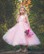 Round Neck Pink Tulle Flower Girl Dresses with Appliques&Beading, TYP1070