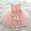 Lovely Pink Scoop Neckline Zipper Up Lace Top Ball Gown For Flower Girl Dresses, TYP1093