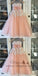 A-Line Round Neck Blush Tulle Flower Girl Dresses with Appliques Beading, TYP1380