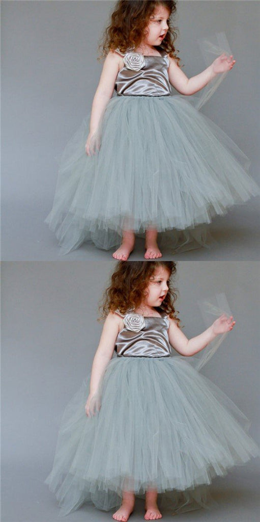 Satin Top Strap Tulle Cute Little Girl Birthday Dresses, Free Custom Dresses, TYP1119